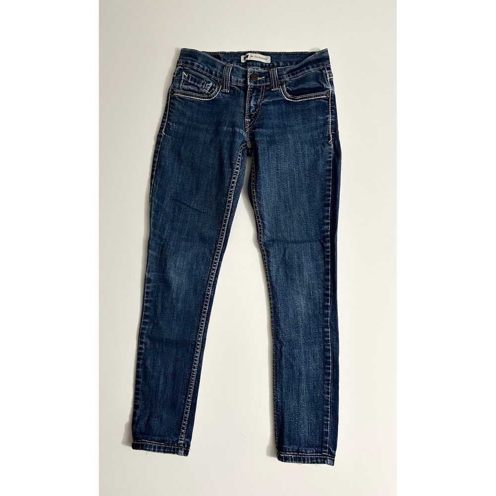 Levis 524 Too Superlow Skinny Jeans Dark Wash Denim Low Rise Kids Size 25x26